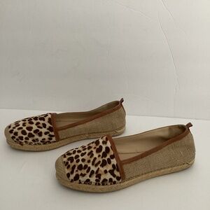 Stuart Weitzman Womens Espadrille Slip On Shoes Size 10 M Animal Print Jute